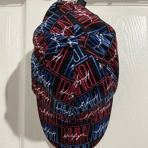 Tommy Hilfiger AdjustableBaseball Cap/Hat - Red & Blue Patten with White writing